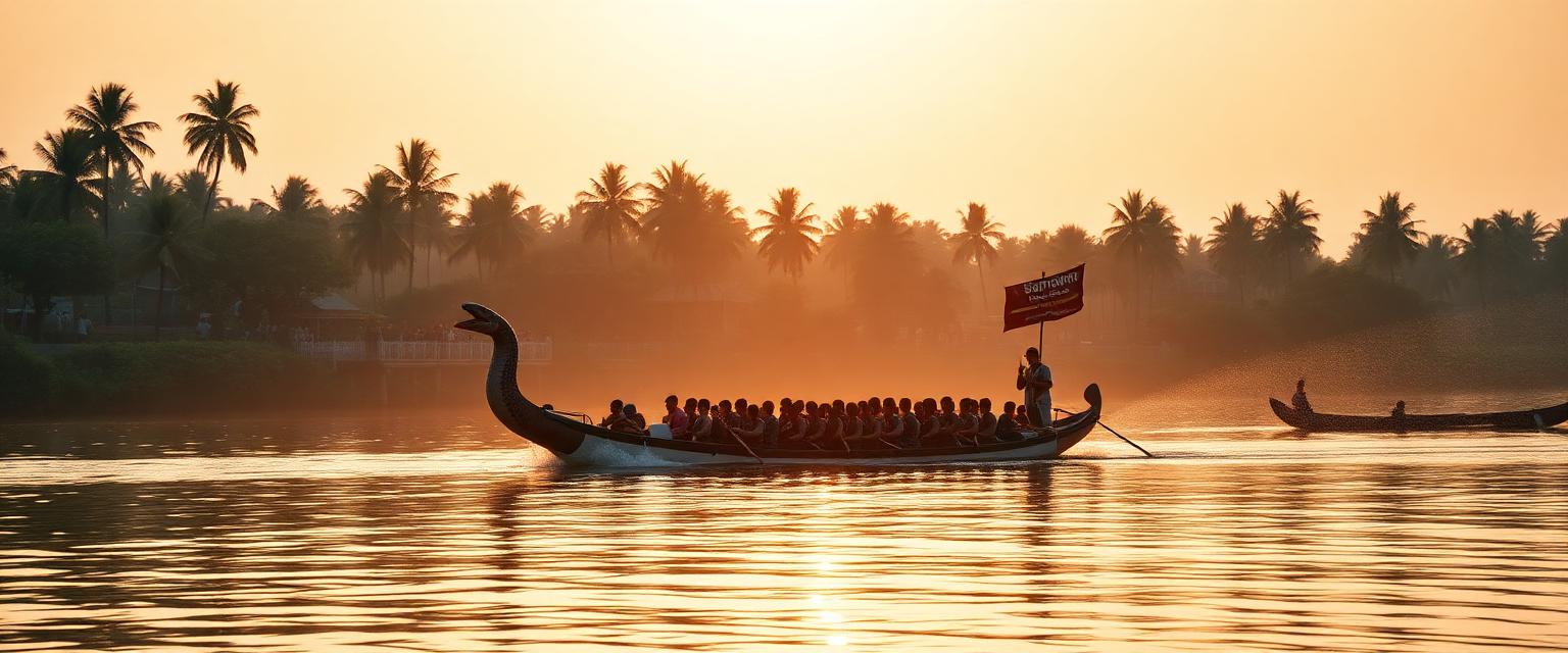 Kerala vallam kali snake boat race on the backwaters